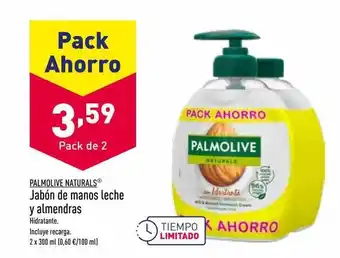 Palmolive naturals jabón de manos leche y almendras
