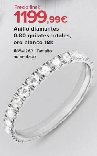 Costco Anillo diamantes 0.80 quilates totales oro blanco 18k oferta