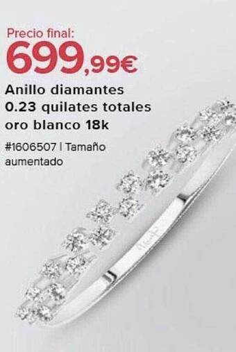 Costco Anillo diamantes 0.23 quilates totales oro blanco 18k oferta