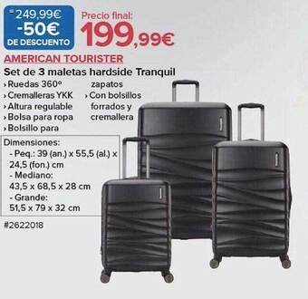 Costco American tourister set de 3 maletas hardside tranquil oferta