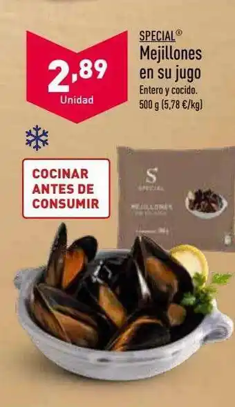 ALDI Special mejillones en su jugo oferta