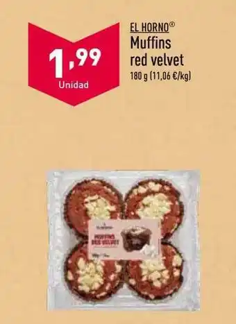 ALDI El horno muffins red velvet oferta