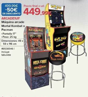 Costco Arcade1up máquina arcade mortal kombat o pacman oferta
