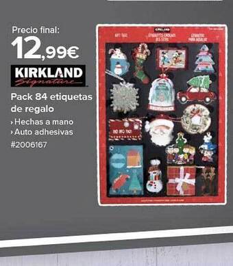 Costco Kirkland pack 84 etiquetas de regalo oferta