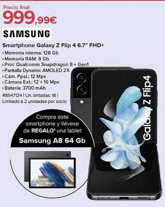 Costco Samsung smartphone galaxy z flip 4 6.7 oferta