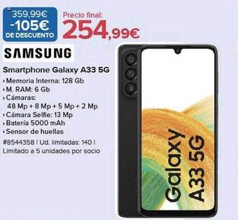 Costco Samsung smartphone galaxy a33 5g oferta