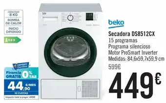 Carrefour Secadora ds8512cx beko oferta