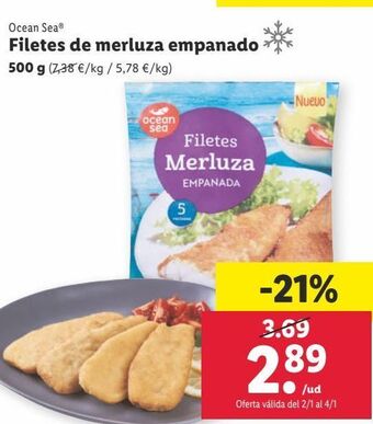 Lidl Filetes de merluza ocean sea oferta
