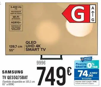 Carrefour Samsung tv qe55q75bat oferta