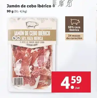 Lidl Jamón ibérico de cebo oferta
