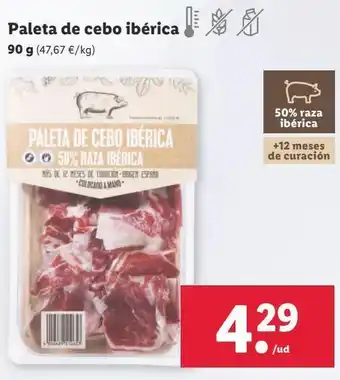 Lidl Paleta ibérica de cebo oferta