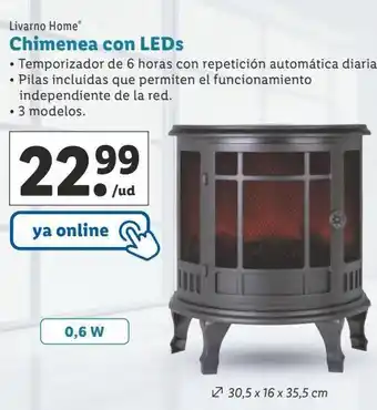 Lidl Chimenea con leds livarno oferta