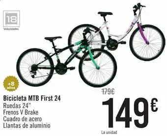 Carrefour Bicicleta mtb first 24 oferta