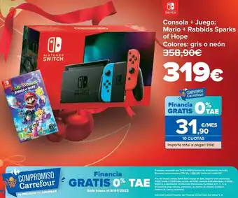 Carrefour Consola + juego: mario + rabbids sparks of hope oferta