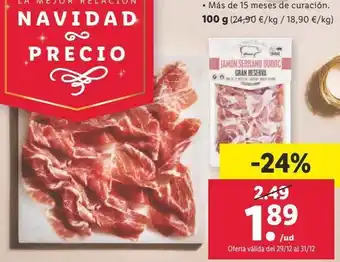 Lidl Jamón serrano burroc oferta