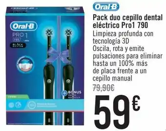 Carrefour Pack duo cepillo dental eléctrico pro1 790 oral b oferta