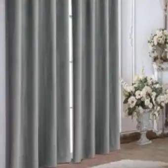 BricoCentro Cortina terciopelo gris 140x265cm oferta