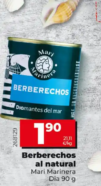 Dia Berberechos al natural Mari Marinera Dia 90 g oferta