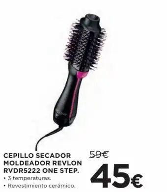 Hipercor Cepillo secador modeador revlon RVDR5222 one step oferta