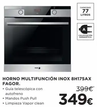 Hipercor Horno multifunción inox 8H175AX fagor oferta