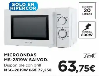 Hipercor Microondas MS-2819W saivod oferta