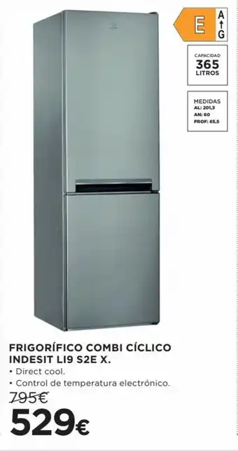 Hipercor Frigorifico combi ciclico indesit LI9 52E X oferta