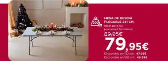 Hipercor Mesa de resina plegable 241 cm oferta