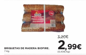 Hipercor Briquetas de madera biofire oferta