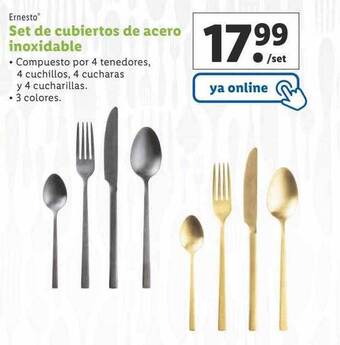 Lidl Ernesto set de cubiertos de acero inoxidable oferta