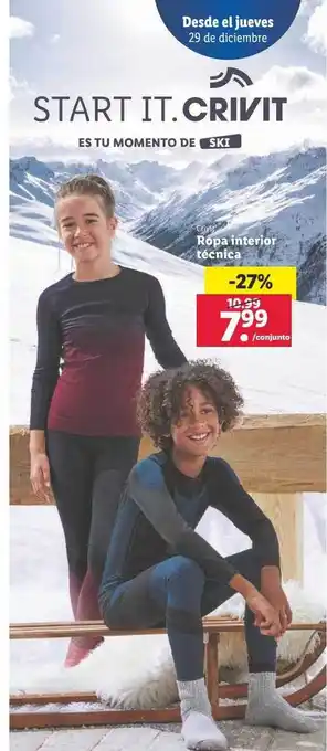 Lidl Ropa interior técnica oferta