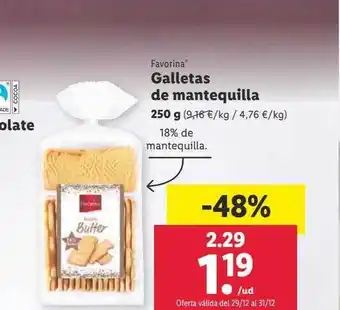 Lidl Favorina galletas de mantequilla oferta