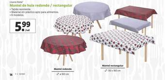 Lidl Livarno home mantel de hule redondo-rectangular oferta