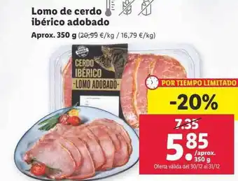 Lidl Lomo de cerdo ibérico adobado oferta
