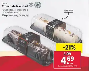 Lidl Deluxe tronco de navidad oferta