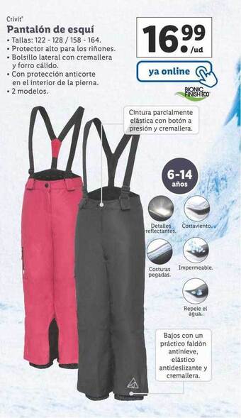 Lidl Crivit pantalón de esquí oferta