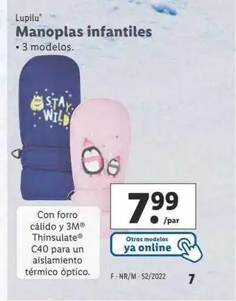 Lidl Lupilu manoplas infantiles oferta