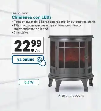 Lidl Livarno home chimenea con leds oferta