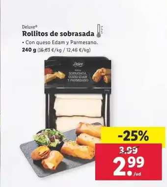 Lidl Deluxe rollitos de sobrasada oferta