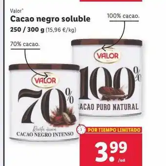 Lidl Valor cacao negro soluble oferta