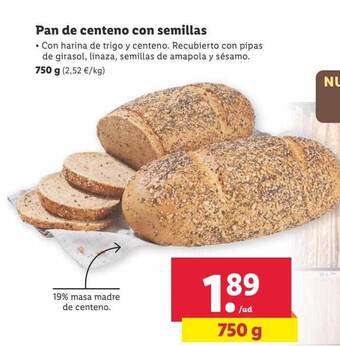Lidl Pan de centeno con semillas oferta