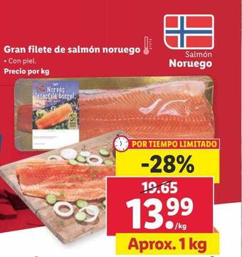 Lidl Gran filete de salmón noruego oferta