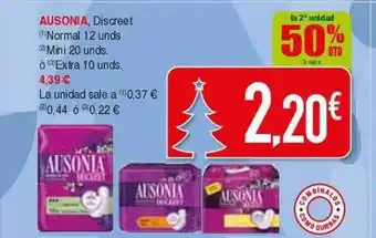 Masymas La 2a unidad 50% dto ausonia discreet normal mini o extra oferta