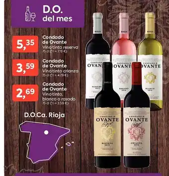Suma Supermercados D.o. del mes condado de ovante vino tinto reserva condado de ovante vino tinto crianza condado de ovante blanco o rosado d.o. oferta