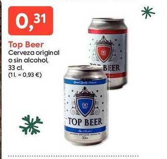 Suma Supermercados Top beer cerveza original o sin alcohol oferta