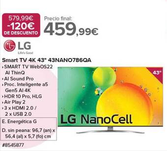 Costco Lg smart tv 4k 43 oferta