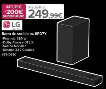 Costco Lg barra de sonido m. spd7y oferta