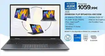 Costco Asus zenbook flip rp5401ea-kn135w oferta