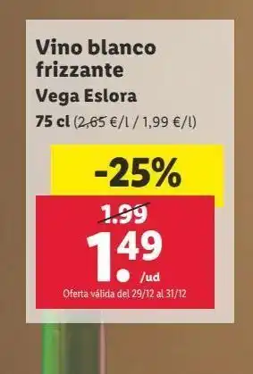 Lidl Vino blanco frizzante vegaeslora oferta