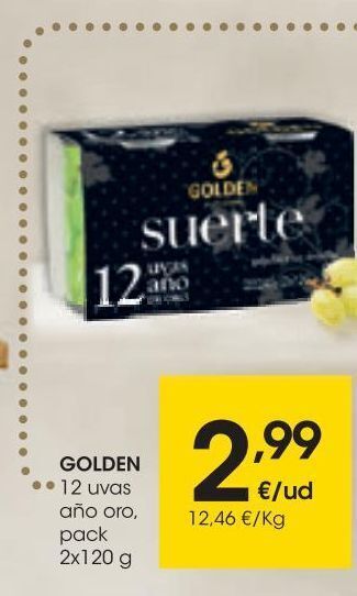 Eroski Golden 12 uvas año oro pack 2x120 g oferta