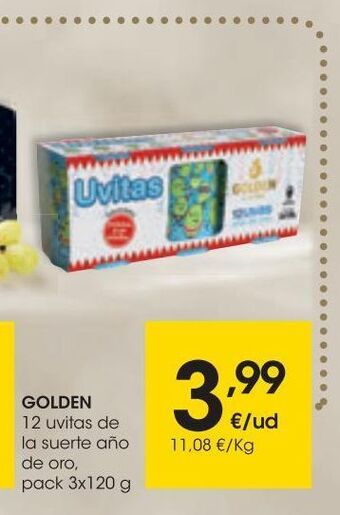 Eroski Golden 12 uvitas de la suerte año de oro pack 3x120 g oferta